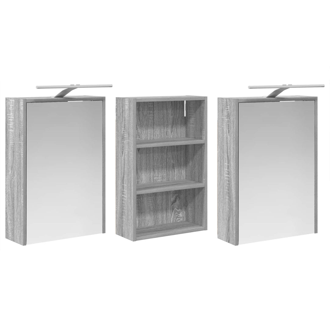 Badeværelsesskabsæt 3 pcs 126 x 16 x 62.5 cm Konstrueret træ