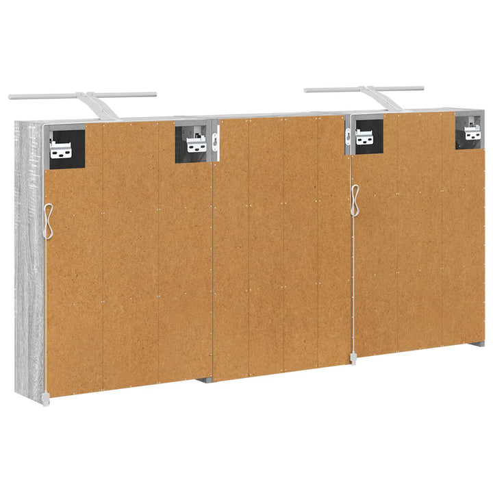Badeværelsesskabsæt 3 pcs 126 x 16 x 62.5 cm Konstrueret træ