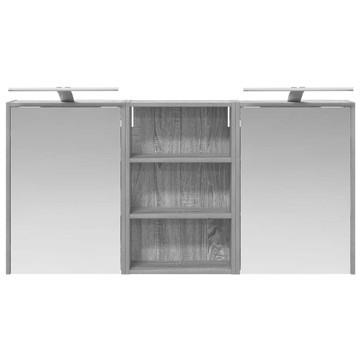 Badeværelsesskabsæt 3 pcs 126 x 16 x 62.5 cm Konstrueret træ