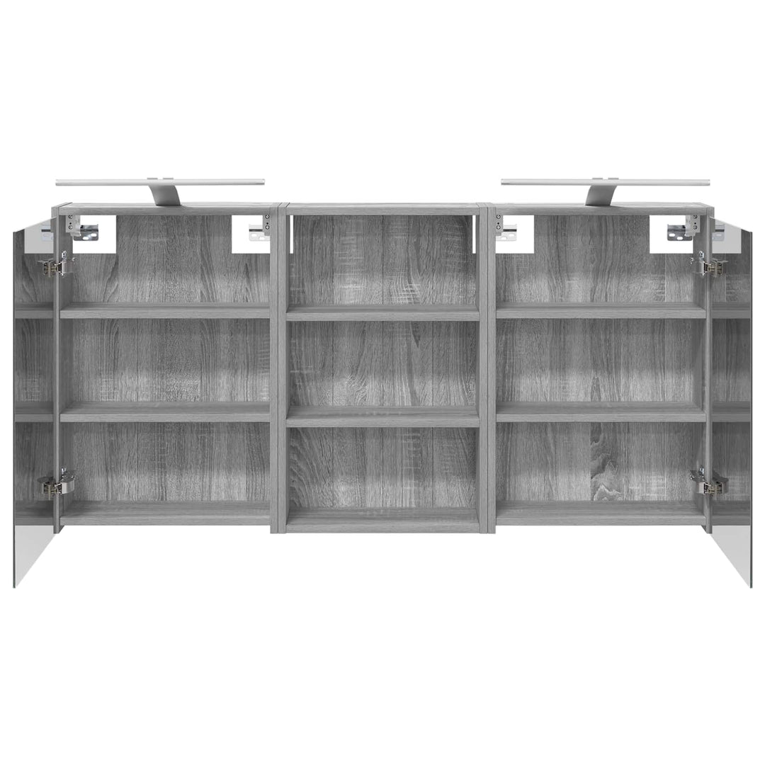 Badeværelsesskabsæt 3 pcs 126 x 16 x 62.5 cm Konstrueret træ