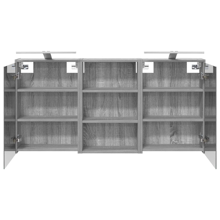Badeværelsesskabsæt 3 pcs 126 x 16 x 62.5 cm Konstrueret træ