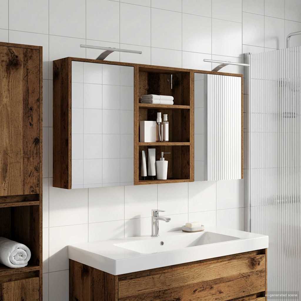 Badeværelsesskabsæt 3 pcs 126 x 16 x 62.5 cm Konstrueret træ