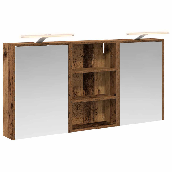 Badeværelsesskabsæt 3 pcs 126 x 16 x 62.5 cm Konstrueret træ