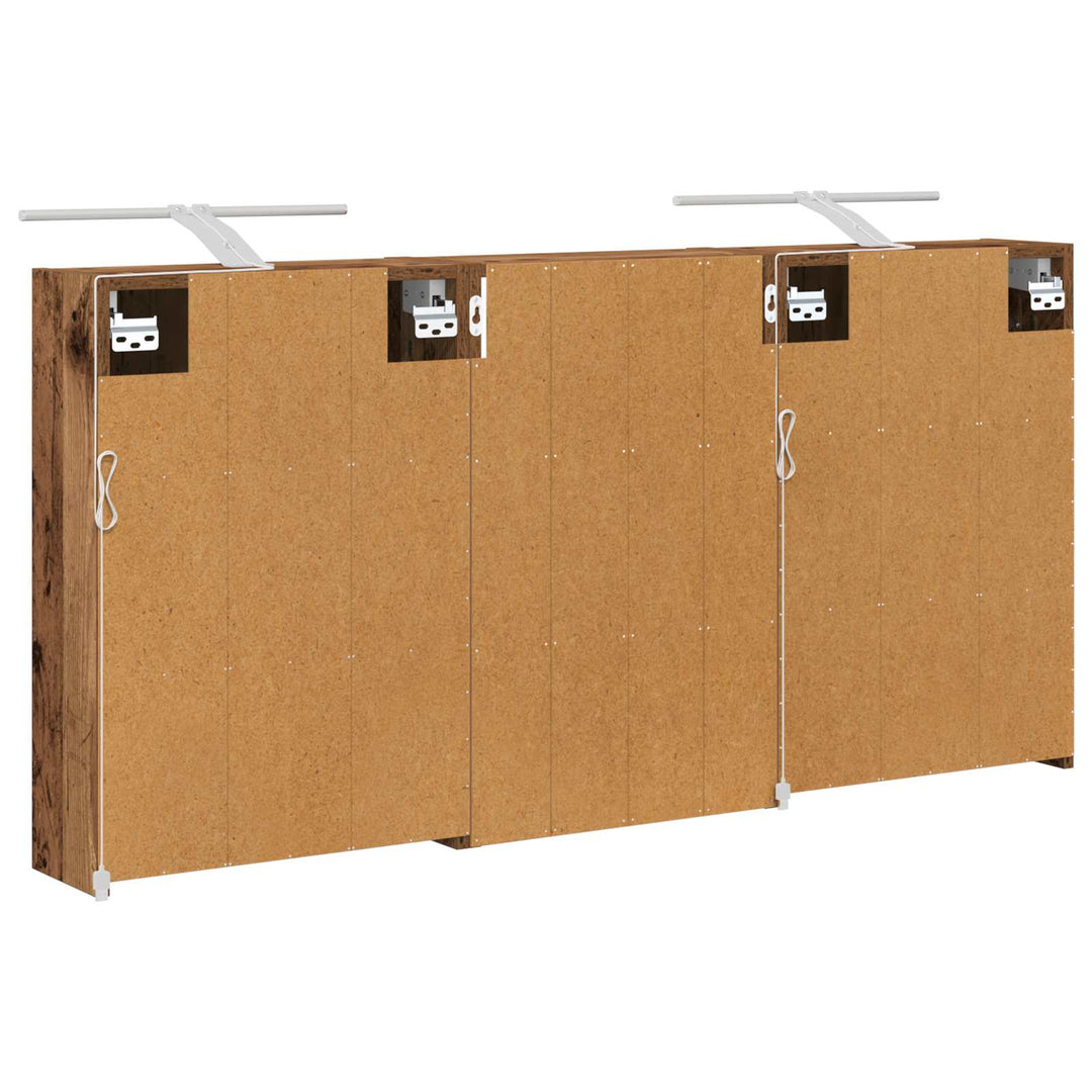 Badeværelsesskabsæt 3 pcs 126 x 16 x 62.5 cm Konstrueret træ