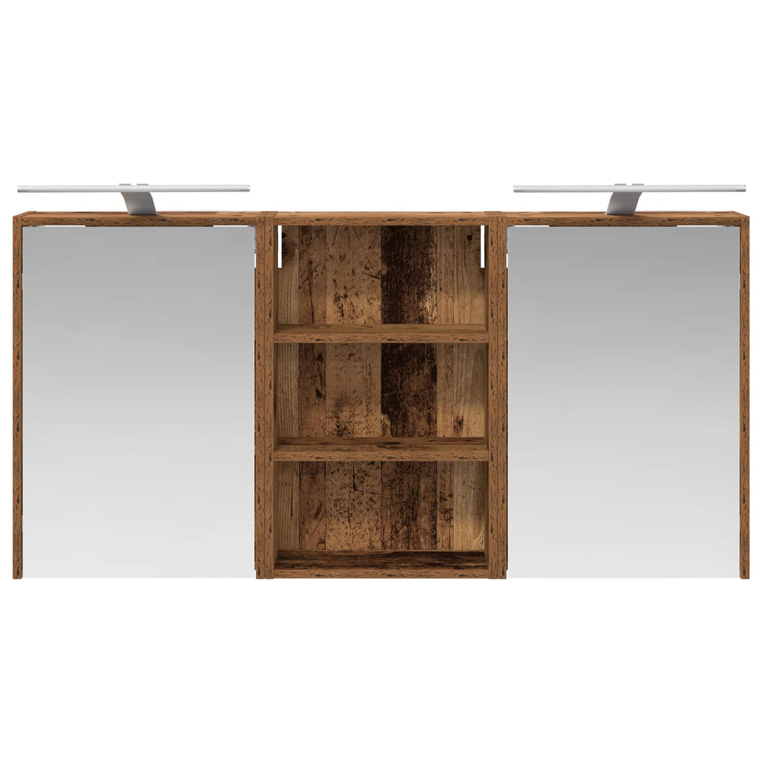 Badeværelsesskabsæt 3 pcs 126 x 16 x 62.5 cm Konstrueret træ