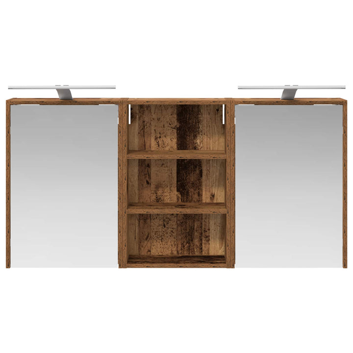 Badeværelsesskabsæt 3 pcs 126 x 16 x 62.5 cm Konstrueret træ