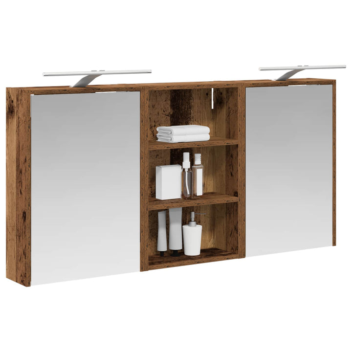 Badeværelsesskabsæt 3 pcs 126 x 16 x 62.5 cm Konstrueret træ