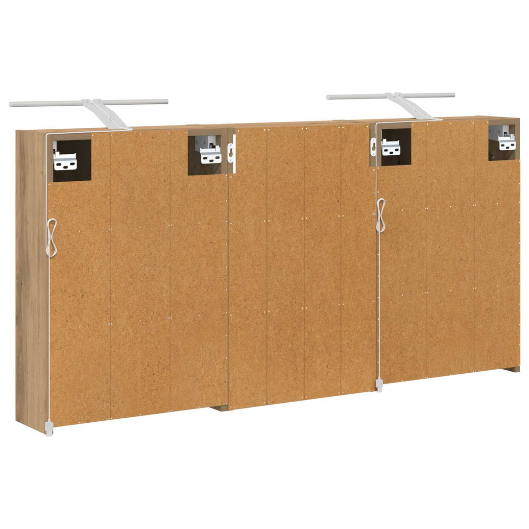 Badeværelsesskabsæt 3 pcs 126 x 16 x 62.5 cm Konstrueret træ