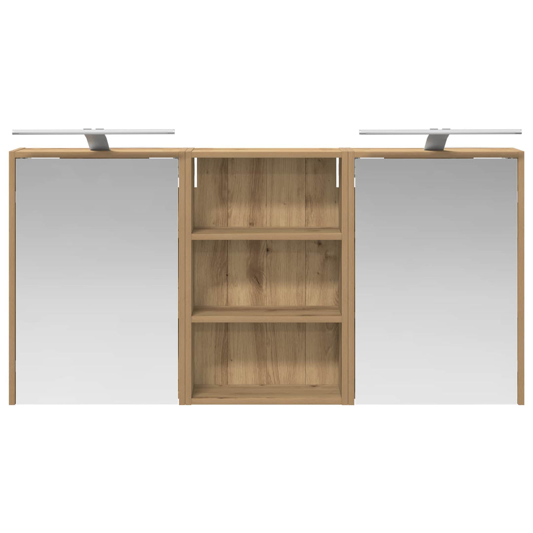 Badeværelsesskabsæt 3 pcs 126 x 16 x 62.5 cm Konstrueret træ