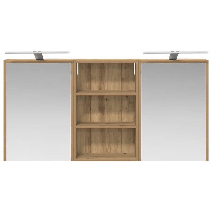 Badeværelsesskabsæt 3 pcs 126 x 16 x 62.5 cm Konstrueret træ