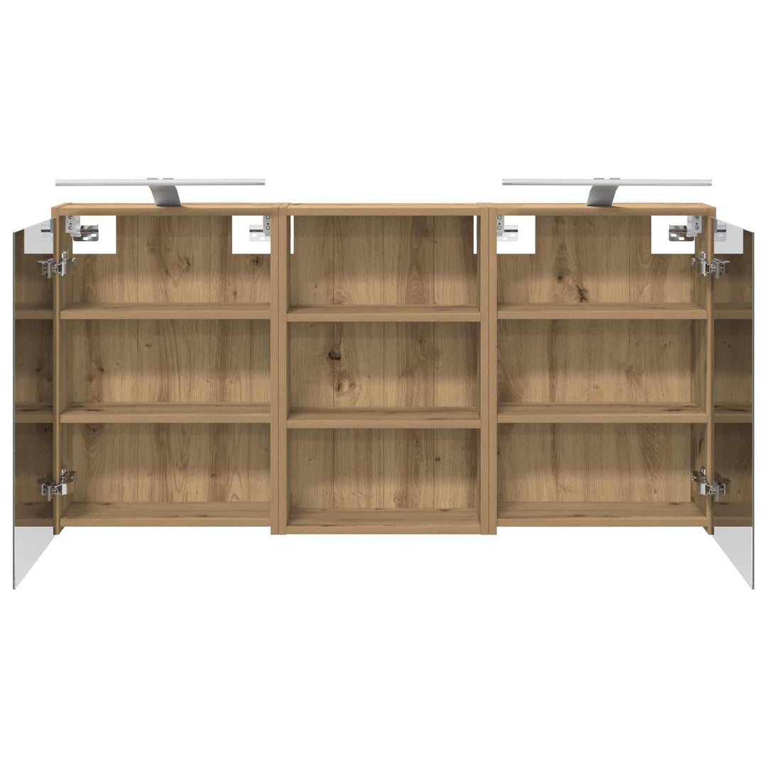 Badeværelsesskabsæt 3 pcs 126 x 16 x 62.5 cm Konstrueret træ