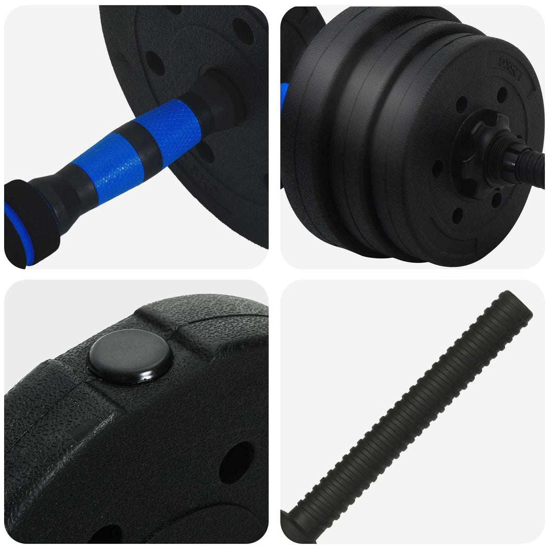 2-i-1 Håndvægt Sæt 30kg Sort og Blå Cement og jernsand