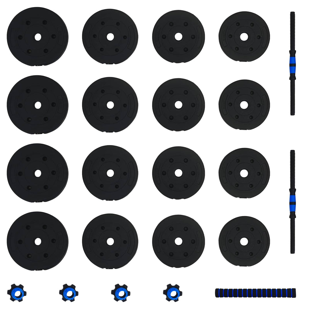2-i-1 Håndvægt Sæt 30kg Sort og Blå Cement og jernsand