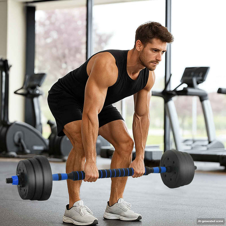 4-i-1 Håndvægt Sæt 30kg Sort og Blå Cement og jernsand