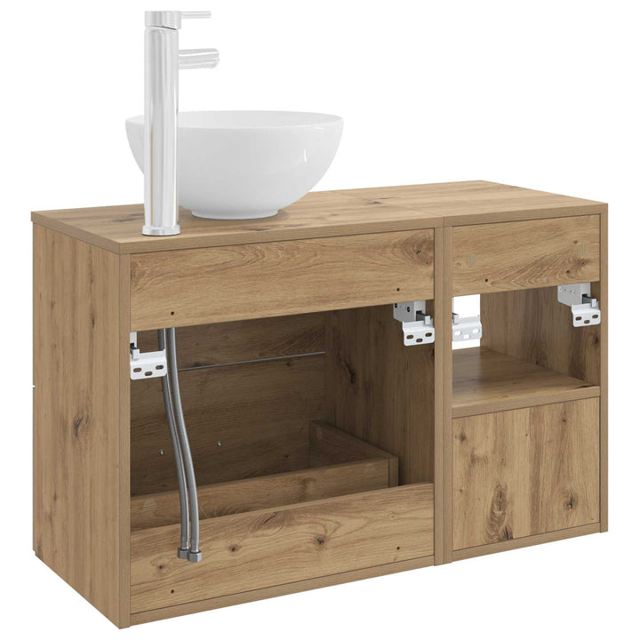Badeværelsesmøbel sæt 2 pcs Artisan-eg Konstrueret træ