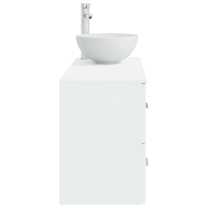 Badeværelsesmøbel sæt 2 pcs Hvid Konstrueret træ