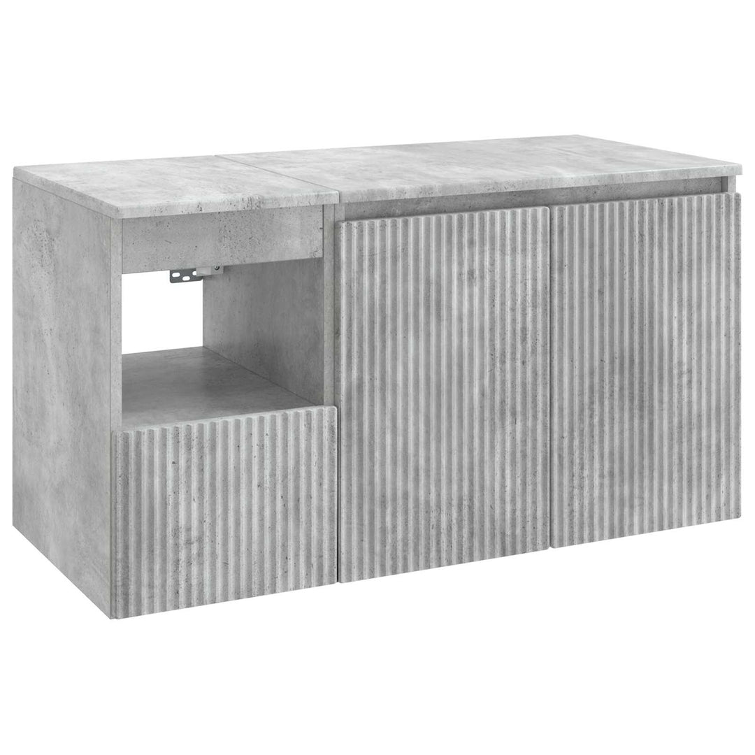 Badeværelsesmøbel sæt 2 stk. Betongrå Konstrueret træ