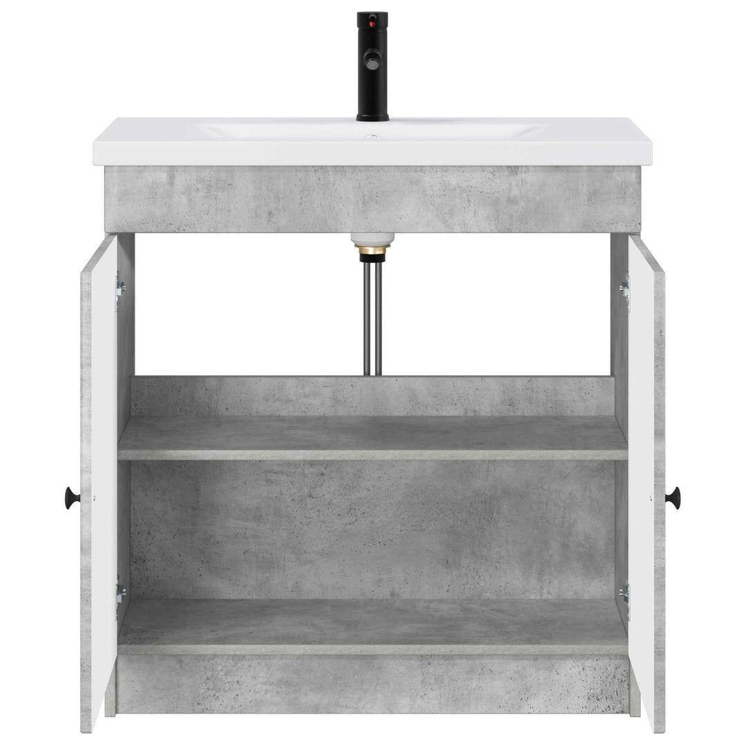 Badeværelsesmøbel sæt Betongrå 78,5 x 37,5 x 81 cm