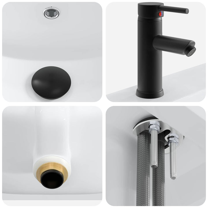 Badeværelsesmøbel sæt Sort 56 x 37,5 x 81 cm Konstrueret træ