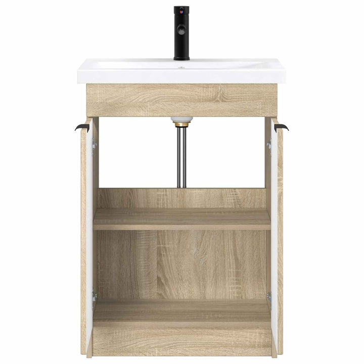 Badeværelsesmøbel sæt Sonoma-eg 56 x 37,5 x 81 cm