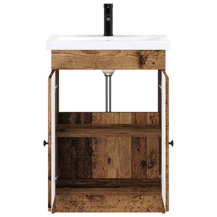 Badeværelsesmøbel sæt Gammelt træ 56 x 37,5 x 81 cm