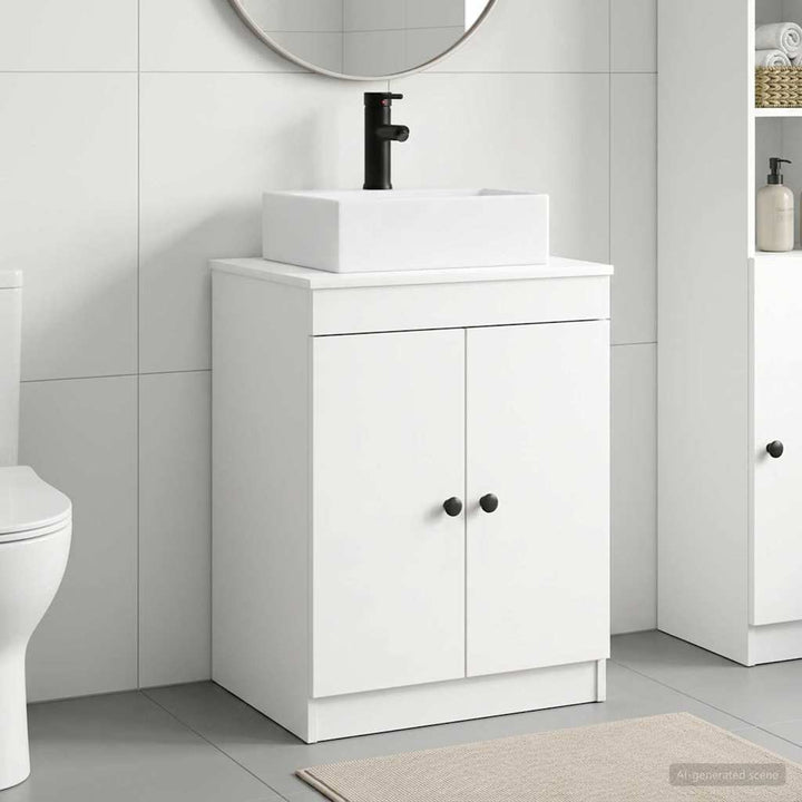 Badeværelsesmøbel sæt Hvid Konstrueret træ