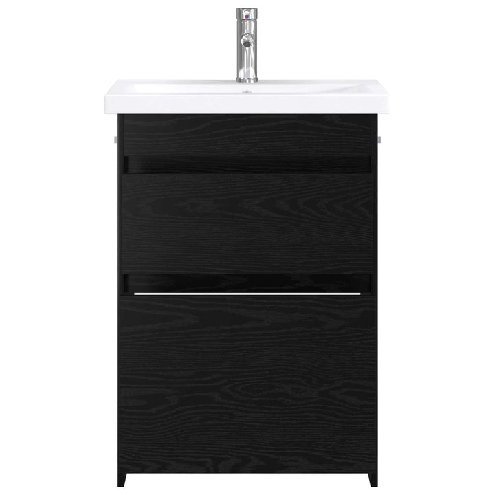 Badeværelsesmøbel sæt Sort eg 61 x 40 x 84,5 cm Konstrueret træ