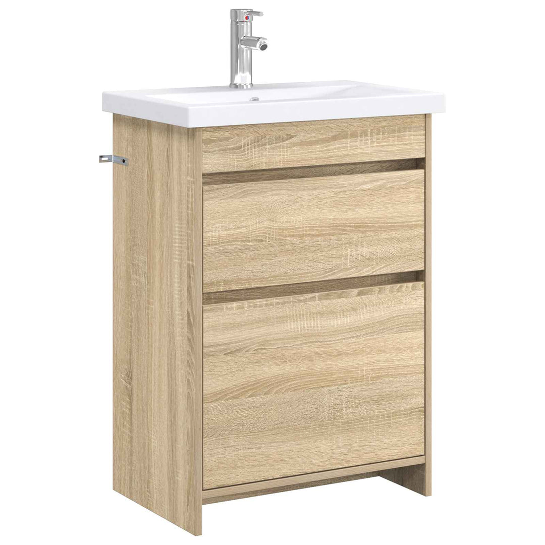 Badeværelsesmøbel sæt Sonoma-eg 61 x 40 x 84,5 cm