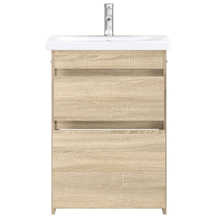 Badeværelsesmøbel sæt Sonoma-eg 61 x 40 x 84,5 cm