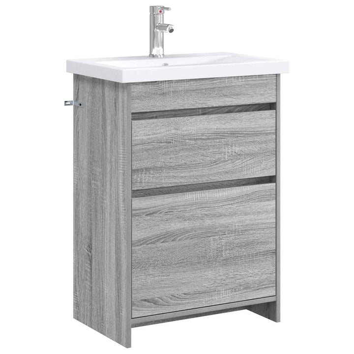 Badeværelsesmøbel sæt Grå Sonoma 61 x 40 x 84,5 cm