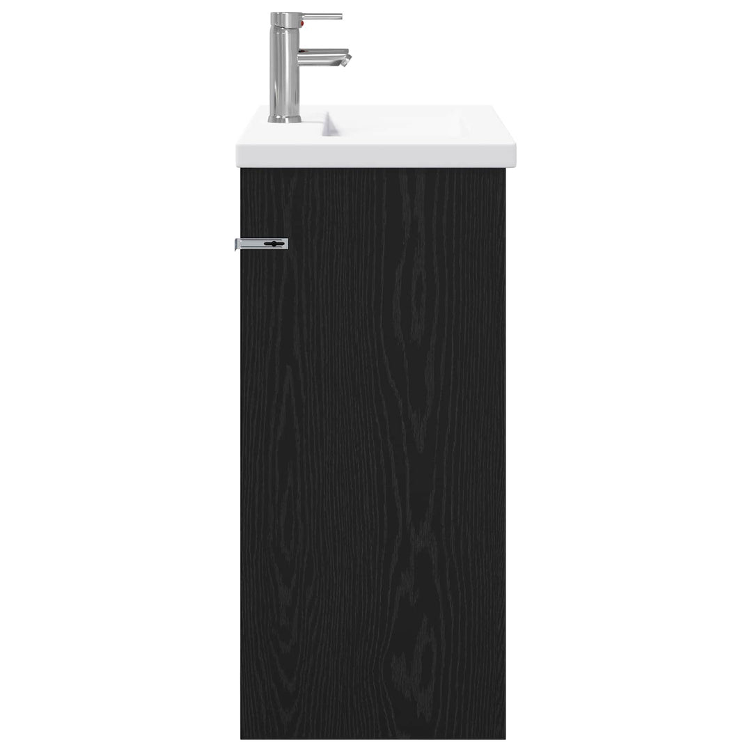 Badeværelsesmøbel sæt Sort eg 81 x 40 x 84,5 cm Konstrueret træ