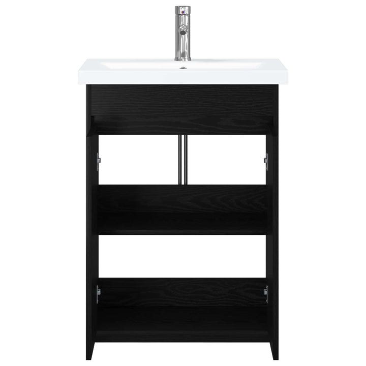 Badeværelsesmøbel sæt Sort eg 61 x 40 x 84,5 cm Konstrueret træ