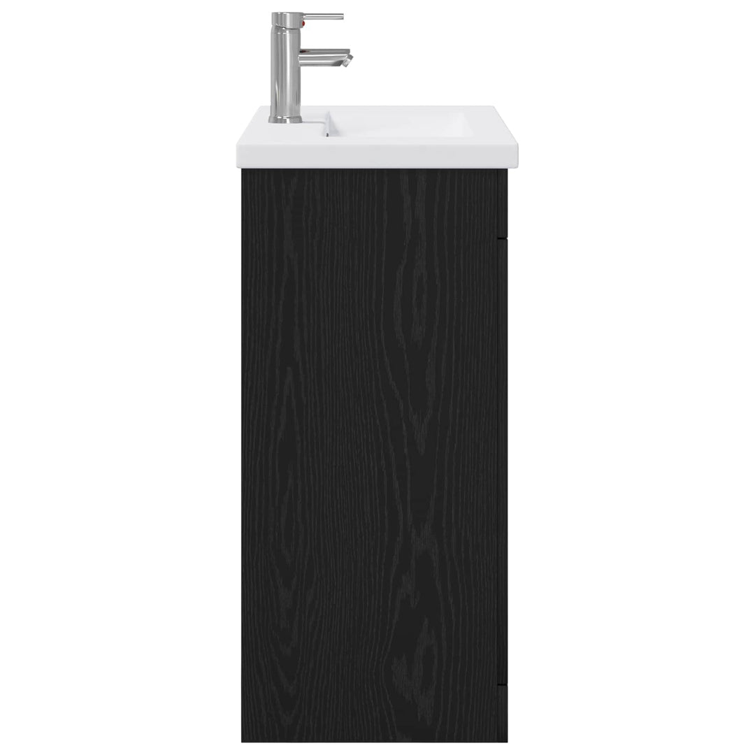 Badeværelsesmøbel sæt Sort eg 81 x 40 x 84,5 cm Konstrueret træ