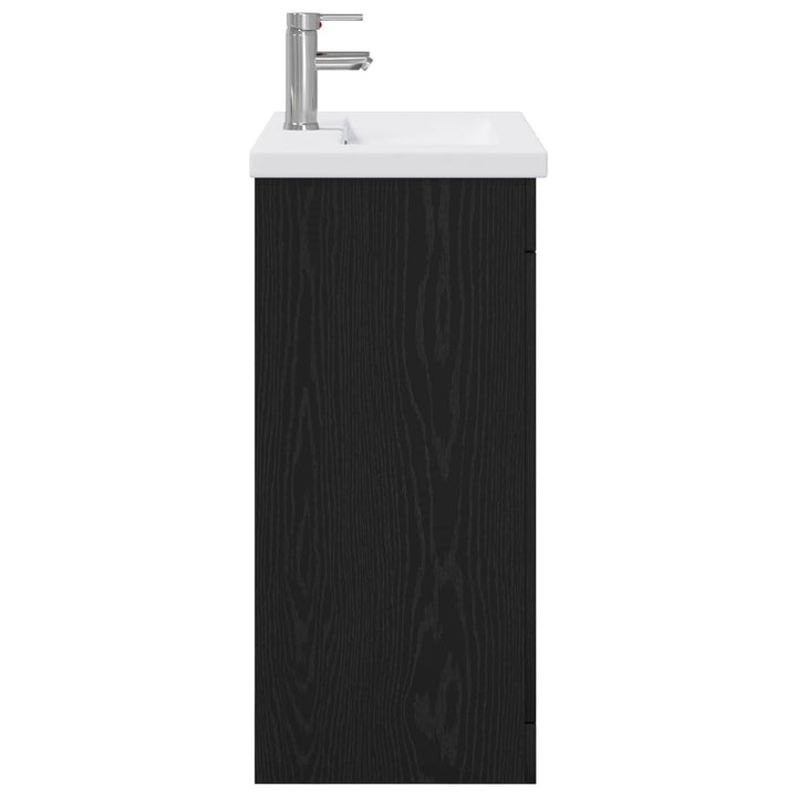 Badeværelsesmøbel sæt Sort eg 81 x 40 x 84,5 cm Konstrueret træ