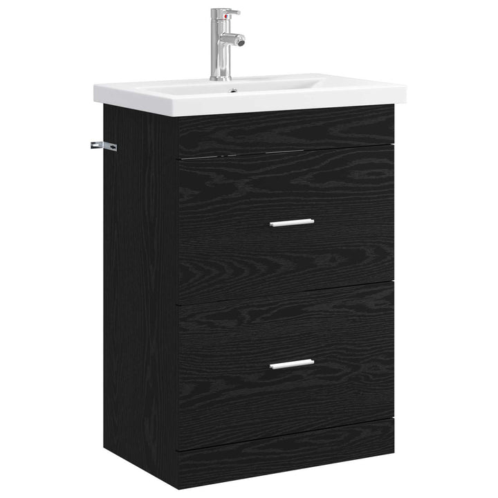 Badeværelsesmøbel sæt Sort eg 61 x 40 x 84,5 cm Konstrueret træ