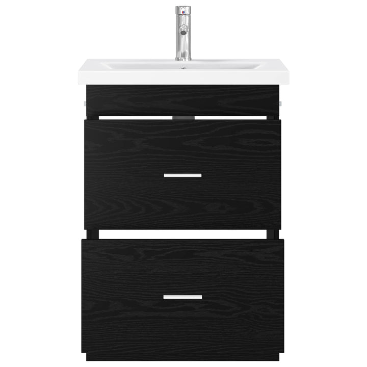 Badeværelsesmøbel sæt Sort eg 61 x 40 x 84,5 cm Konstrueret træ