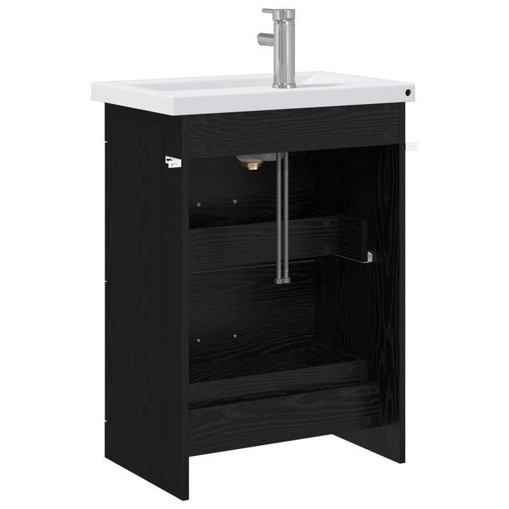 Badeværelsesmøbel sæt Sort eg 61 x 40 x 84,5 cm Konstrueret træ