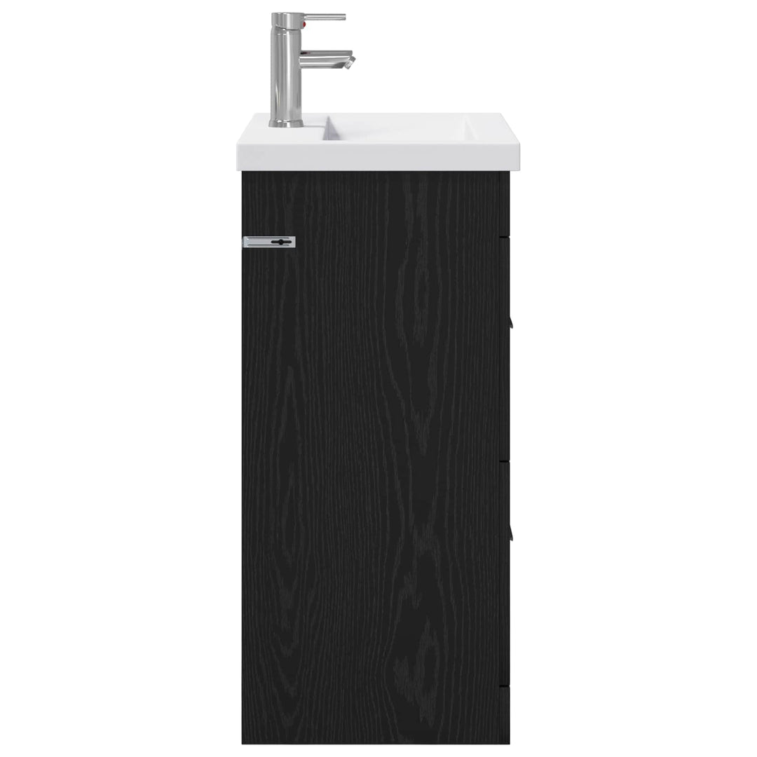 Badeværelsesmøbel sæt Sort eg 61 x 40 x 84,5 cm Konstrueret træ