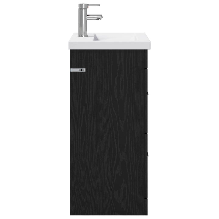 Badeværelsesmøbel sæt Sort eg 61 x 40 x 84,5 cm Konstrueret træ