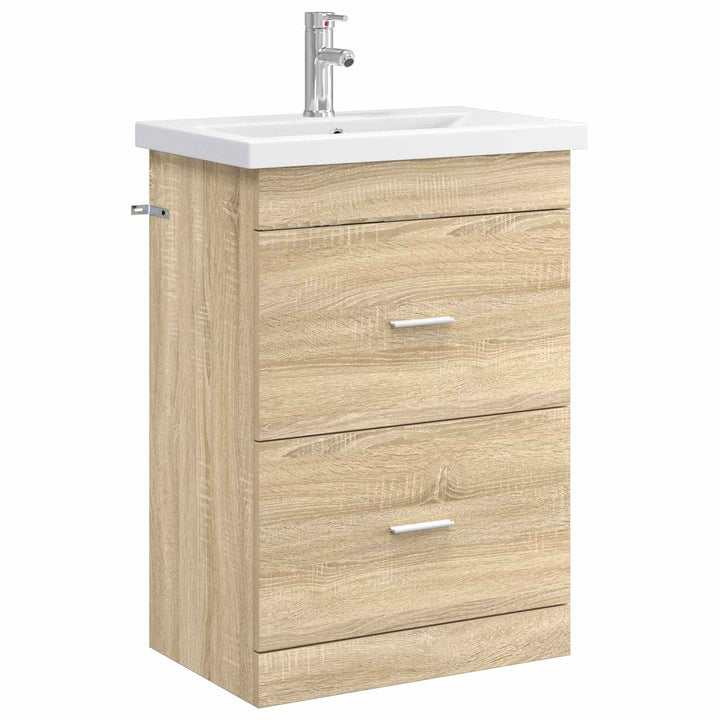 Badeværelsesmøbel sæt Sonoma-eg 61 x 40 x 84,5 cm