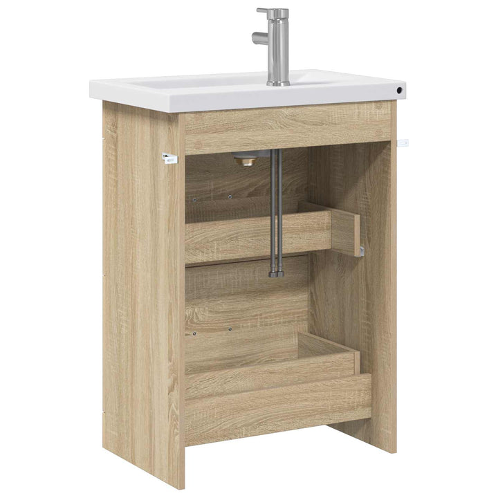 Badeværelsesmøbel sæt Sonoma-eg 61 x 40 x 84,5 cm