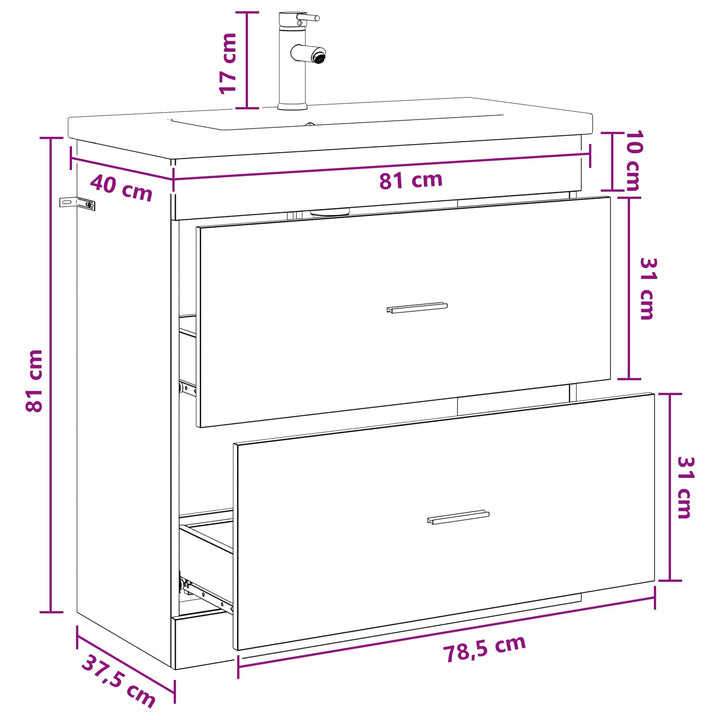 Badeværelsesmøbel sæt Hvid 81 x 40 x 84,5 cm Konstrueret træ