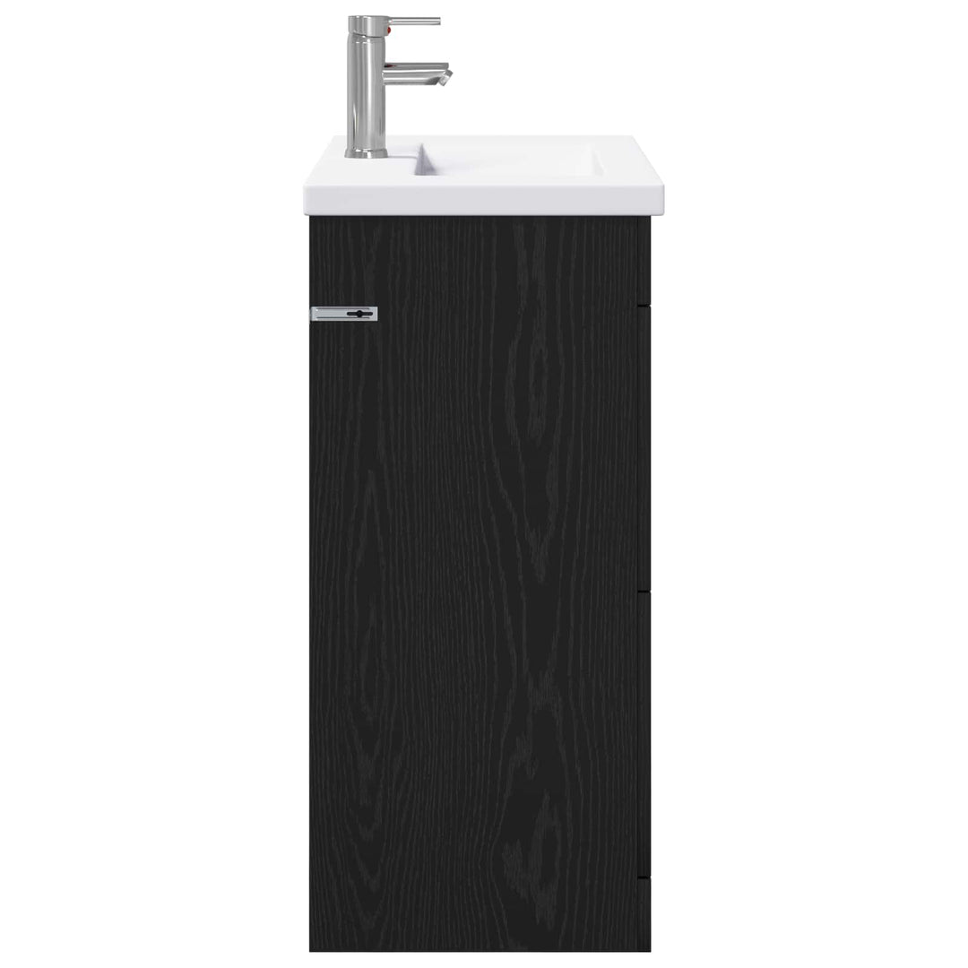 Badeværelsesmøbel sæt Sort eg 81 x 40 x 84,5 cm Konstrueret træ