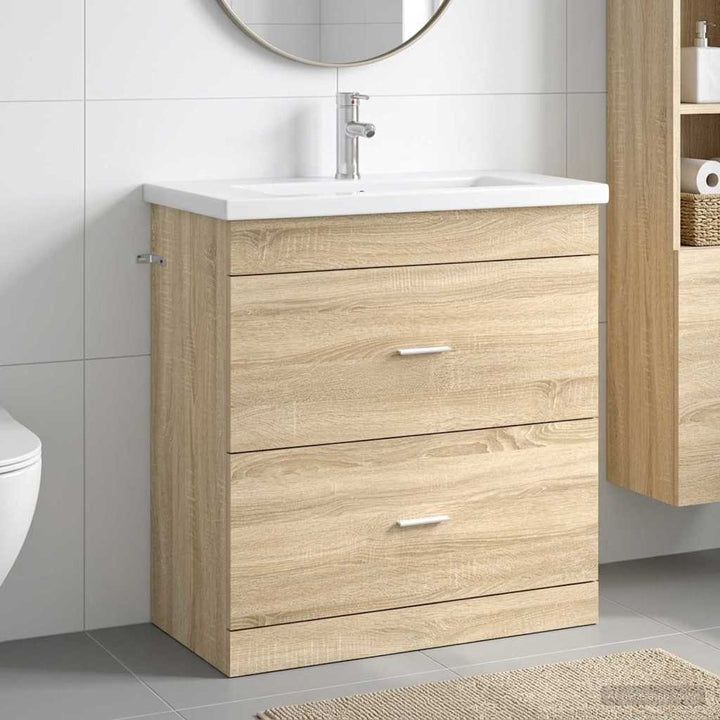 Badeværelsesmøbel sæt Sonoma-eg 81 x 40 x 84,5 cm