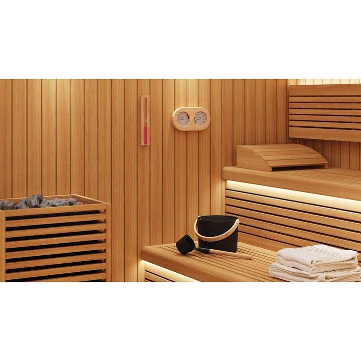 Sauna tilbehørs sæt 4 pcs Sort Aluminium og massivt fyrretræ