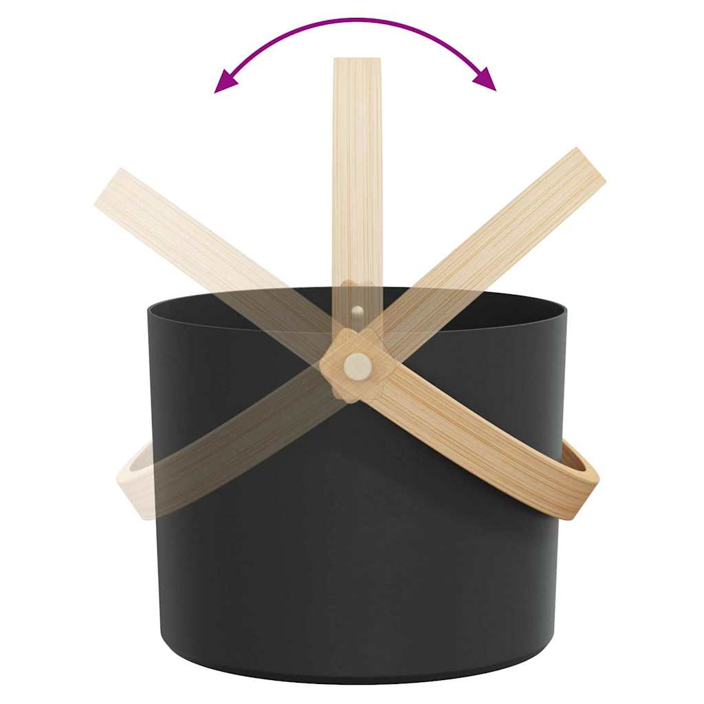 Sauna tilbehørs sæt 4 pcs Sort Aluminium og massivt fyrretræ