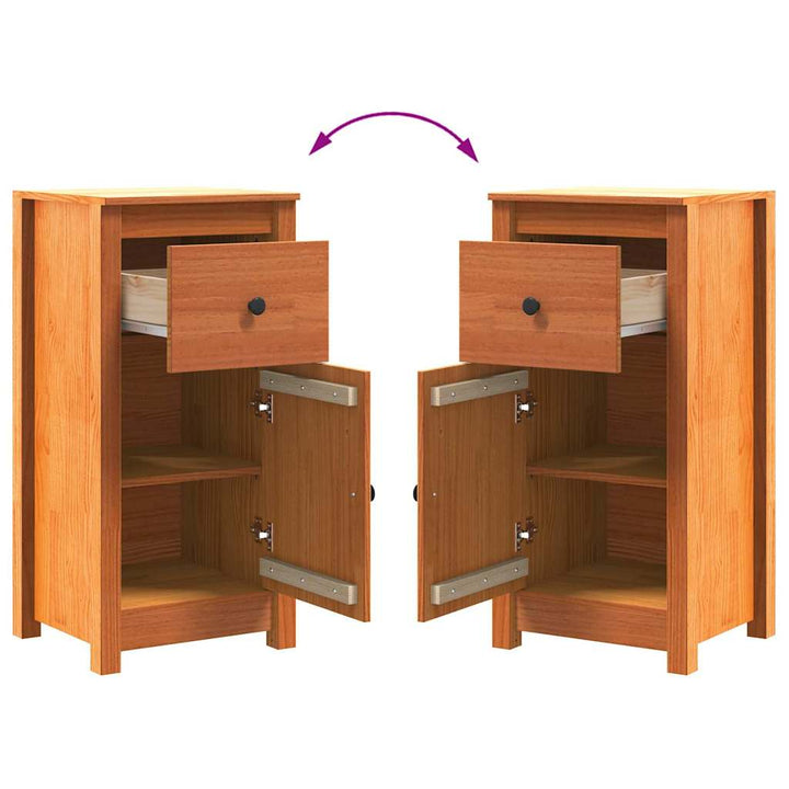 Sideboard Voks brun 39 x 34,5 x 80 cm Massiv fyrretræ