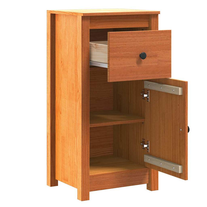 Sideboard 2 pcs Voks brun 39 x 34,5 x 80 cm Massiv fyrretræ