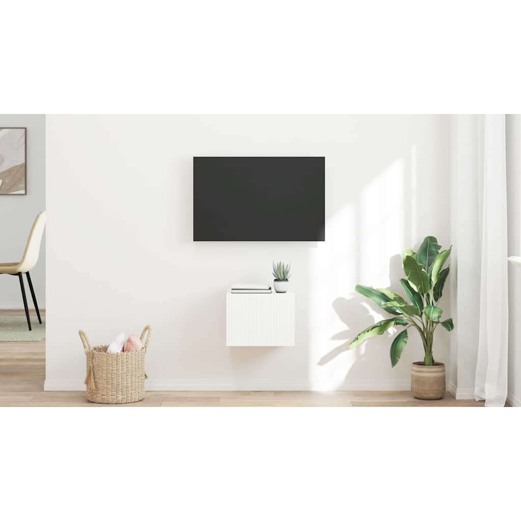 TV vægskab Vægmonteret Hvid 39 x 31 x 29,5 cm Konstrueret træ