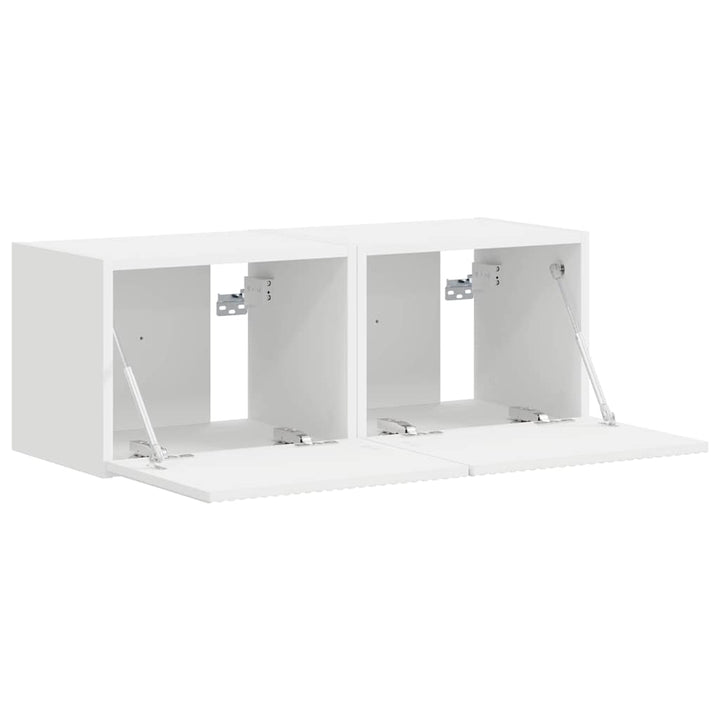 TV vægskab 2 pcs Hvid 39 x 31 x 29,5 cm Konstrueret træ